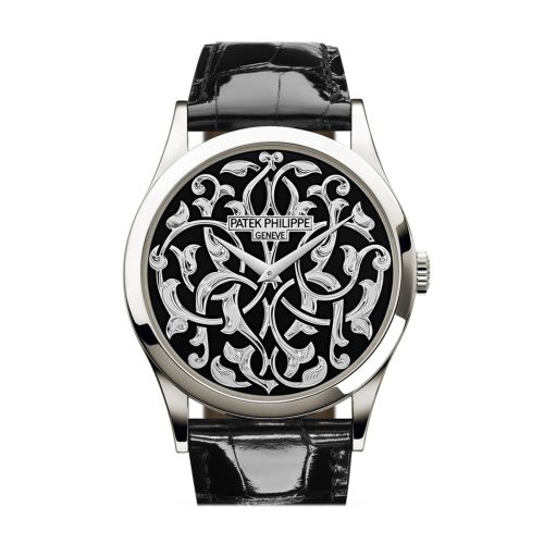 Patek Philippe Calatrava Engraved Black Dial Platinum 5088/100P-001