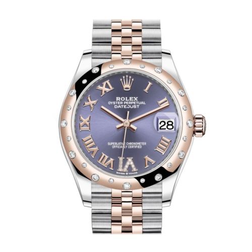 Rolex Datejust 31 Aubergine Large VI set with diamonds Dial Diamond Bezel Jubilee Rose Gold Two Tone Watch 278341RBR 278341