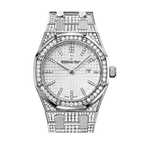 Audemars Piguet Royal Oak 33mm Silver-toned Dial Diamond White Gold Ladies 67652BC.ZZ.1262BC.01