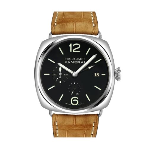 Panerai Radiomir 10 Days GMT Black Dial Brown Leather Strap Men's Watch PAM00323