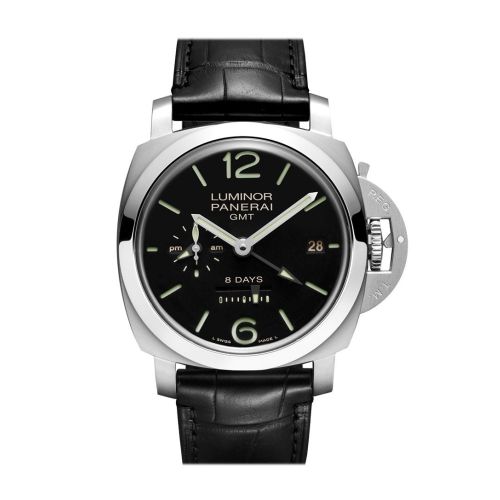 Panerai Luminor 1950 8 Days Gmt Acciaio 44mm Black Dial Men's Watch Pam00233