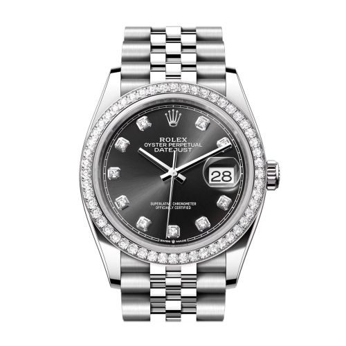 Rolex Datejust 36 Black Diamond Dial Diamond Bezel Jubilee Watch 126284RBR 126284RBR-0019