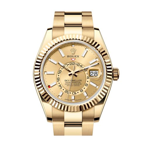 Rolex Sky Dweller 42 Champagne Dial Yellow Gold Oyster Mens Watch 336938