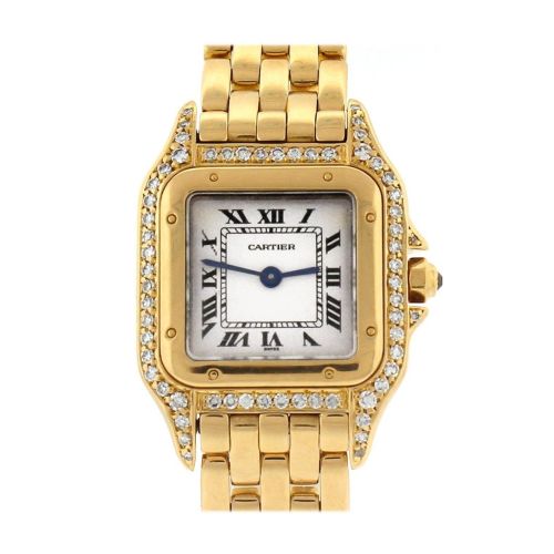 Cartier Panth??re de Cartier small 18-karat pink gold diamond watch WF3070 Pre-Owend