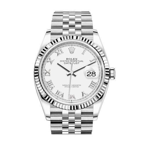 Rolex Datejust 36 White Roman Dial Automatic Jubilee Watch 126234