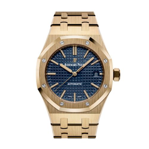 Audemars Piguet Royal Oak 37mm Blue Dial Automatic 18K Yellow Gold Watch 15450BA.OO.1256BA.02