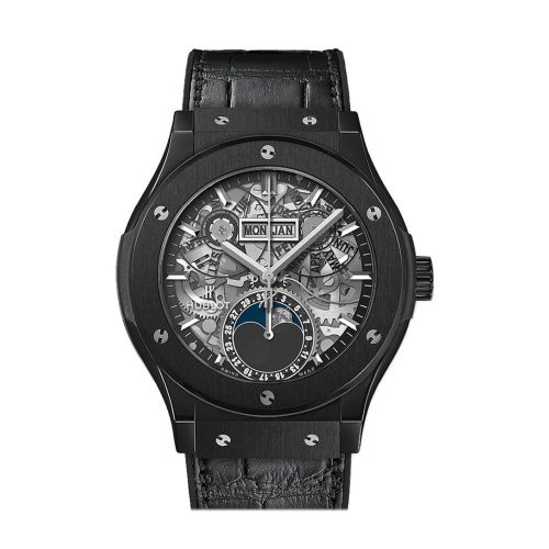 Hublot Classic Fusion Aerofusion Moonphase Black Magic Automatic Silver Dial Men's Watch 547.CX.0170.LR