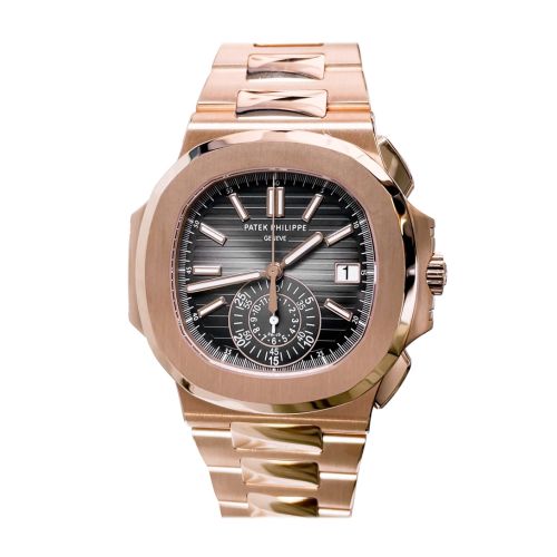 Patek Philippe Nautilus Rose Gold Black Graident Dial Mens Watch 5980/1R-001 New clasp