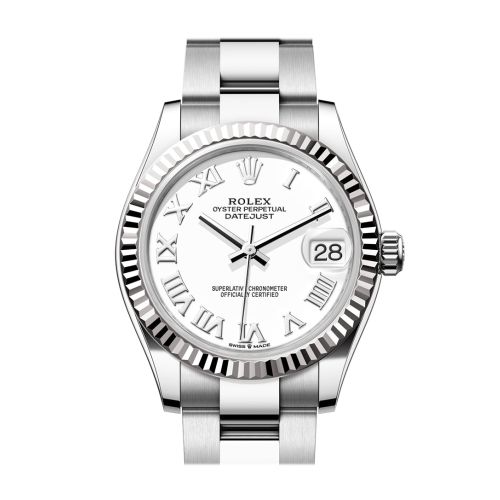 Rolex Datejust 31 White Roman Dial Fluted Bezel Ladies Watch Fluted Bezel Ladies Watch278274 278274-0009