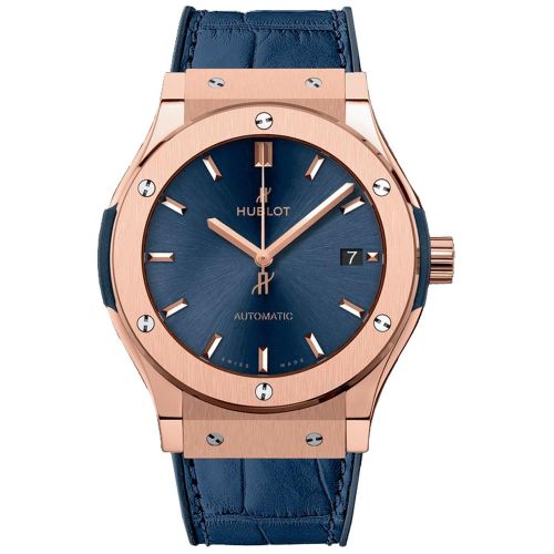 Hublot Classic Fusion Blue Sunray Dial 18K King Gold Automatic 45mm Men's Watch 511.OX.7180.LR