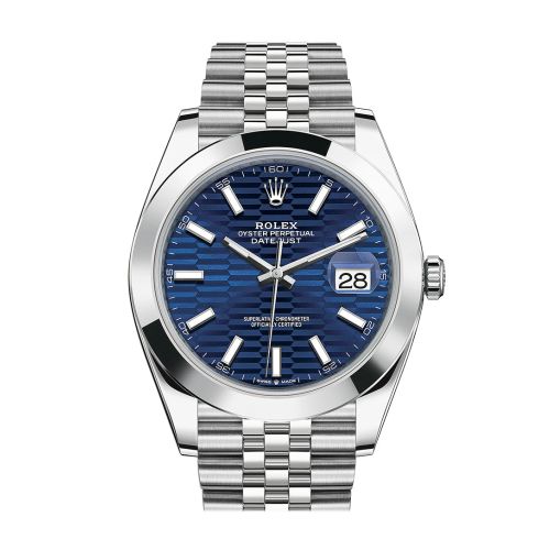 Rolex Datejust 41 Blue Fluted Dial Jubilee Men's Watch 126300 126300-0024