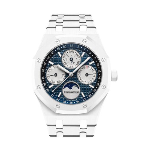 Audemars Piguet Royal Oak 41 Perpetual Calendar White Ceramic Blue Dial Mens Watch 26579CB.OO.1225CB.01 DCM