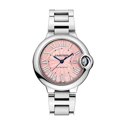 Cartier Ballon Bleu Pink Dial Stainless Steel Automatic Ladies Watch W6920100