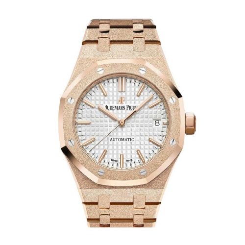 Audemars Piguet Royal Oak Frosted Pink gold-toned Dial Ladies Rose Gold Watch 15454OR.GG.1259OR.03