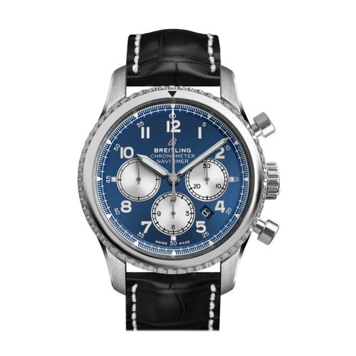 Breitling Navitimer Chrono Blue Dial Black Croc Tang AB0117131 C1P1