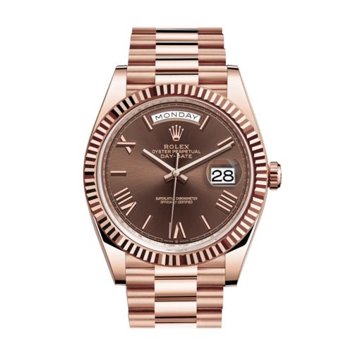 ROLEX Day-date 40 President Chocolate Dial 18k Rose Gold Men's Watch 228235