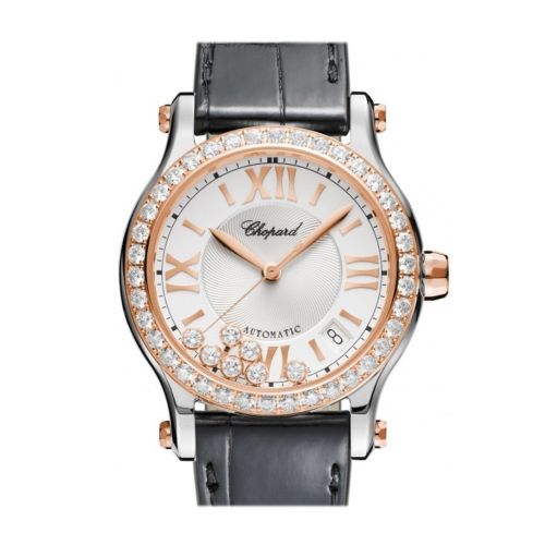 Chopard Happy Sport 36mm Diamonds Bezel 7 Floating Diamonds Inside Dial Watch 278559-6003