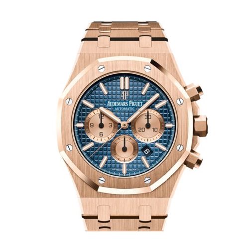 Audemars Piguet Royal Oak 41mm Blue Dial 18K pink gold Bracelet Men's Watch 26331OR.OO.1220OR.01 DCM