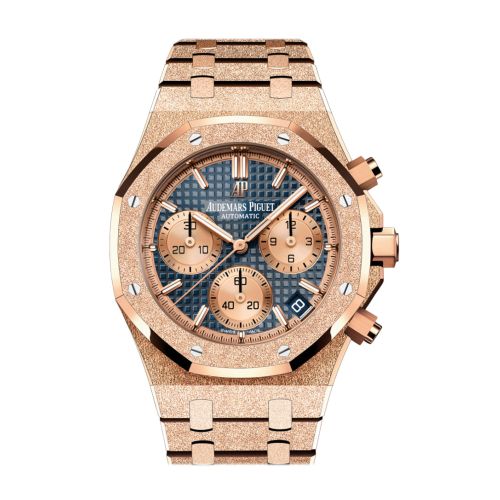 Audemars Piguet Royal Oak 41 Chronograph Blue Dial Frosted  Rose Gold 26239OR.GG.1224OR.01 DCM