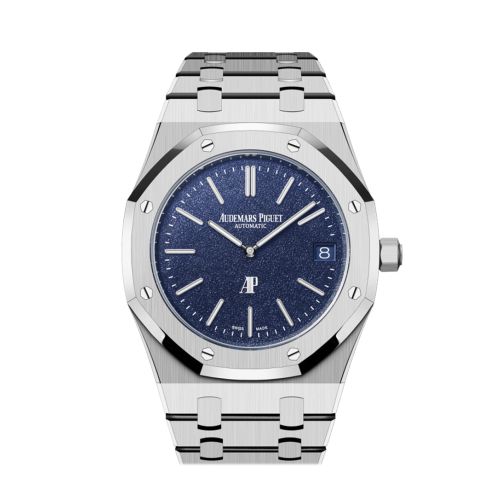 Audemars Piguet Royal Oak Jumbo Extra Thin White Gold Grainy Blue Dial Watch 16202BC.OO.1240BC.02