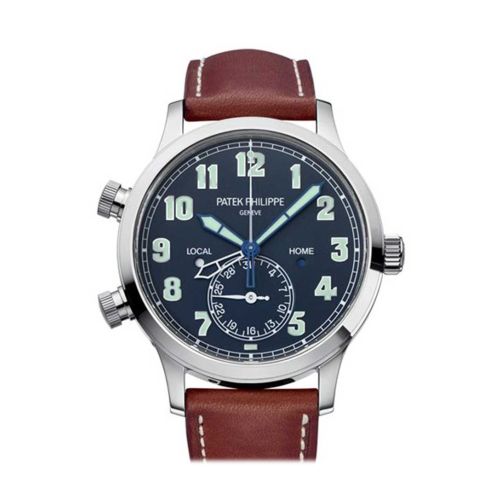 Patek Philippe Complications Calatrava Pilot Travel Time Blue Dial Men??s Watch 5524G-001