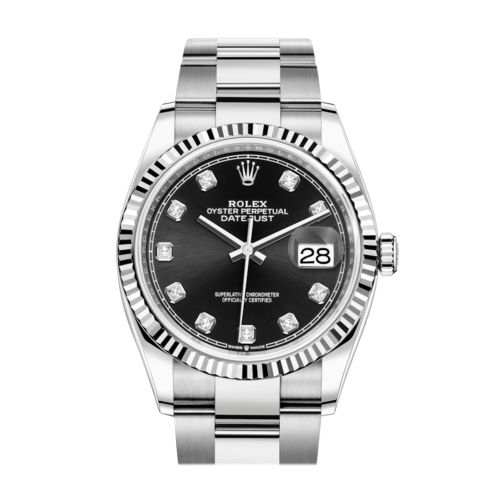 Rolex Datejust 36 Black Diamond Dial Automatic Watch 126234