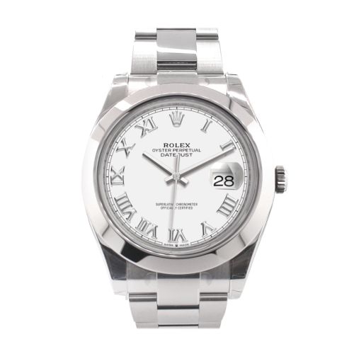 Rolex Datejust 41 White Roman Dial Automatic Men's Watch 126300