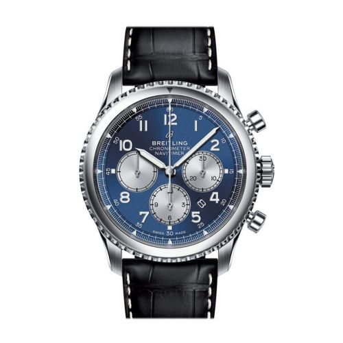 Breitling Navitimer 8 B01 Chronograph Blue Dial Leather Men's Watch AB011713