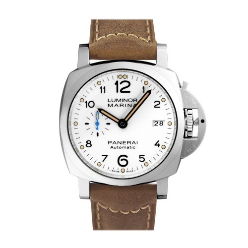 Panerai Luminor 3 Day Brown Leather White Dial Watch PAM01523