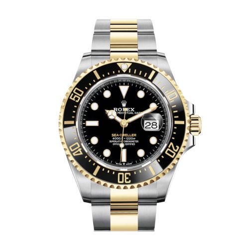 Rolex Sea-Dweller 43 Black Dial 18K Yellow Gold Men's Stainless Steel Oyster Watch 126603