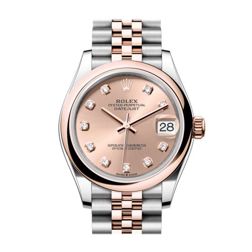 Rolex Datejust 31 Rose Colour Diamond  Dial Rose Gold Steel Jubilee Ladies Watch 278241 278241-0020