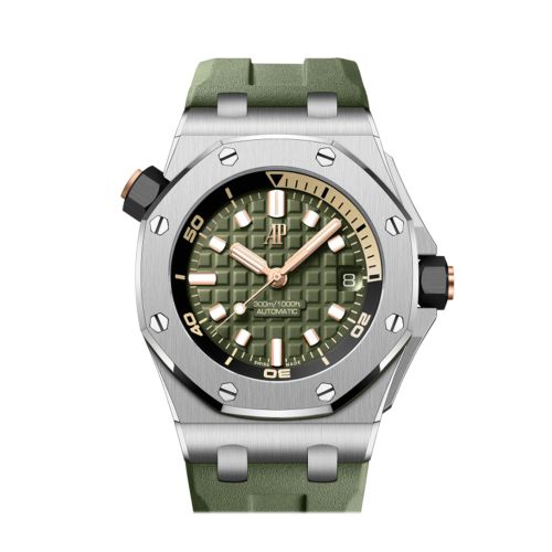 Audemars Piguet Royal Oak Offshore 42 Khaki green dial Khaki green rubber strap Watch 15720ST.OO.A052CA.01