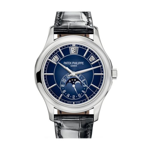 Patek Philippe Complications Blue Sunburst Dial Automatic Men's Annual Calendar Watch 5205G-013