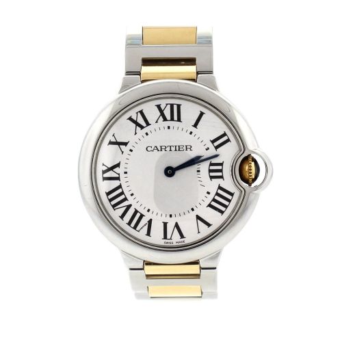 Cartier Ballon Bleu 36mm Steel Yellow Gold Ladies Watch W69008Z3 Pre-Owend