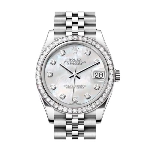 Rolex Datejust 31 White Mother of Pearl Diamond Dial Jubilee Ladies Watch 278384RBR 278384RBR-0008