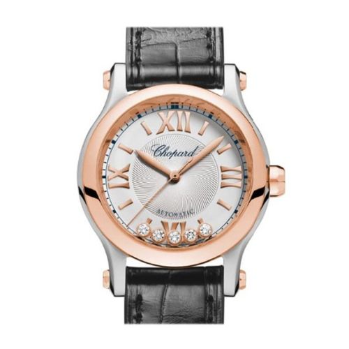 Chopard Happy Sport 30mm 18Kt Rose Gold Stainless Steel and Diamonds Automatic Watch 278573-6001