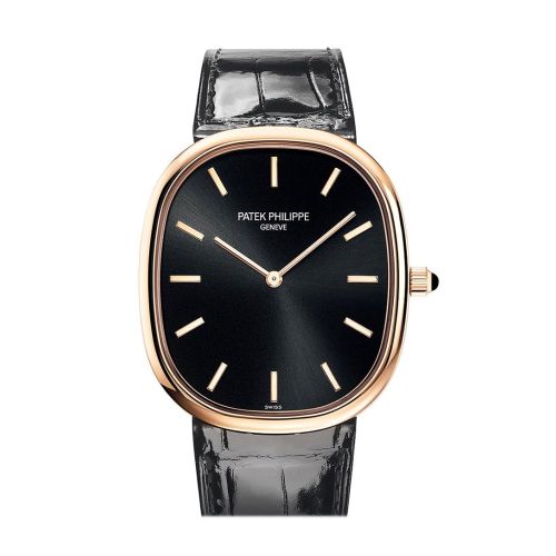 Patek Philippe Ellipse Black Dial Automatic In Rose Gold Watch 5738R-001