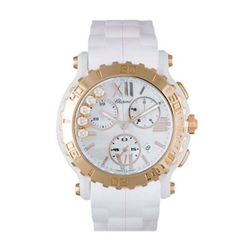 Chopard Happy Sport Round Mother of Pearl Chronograph Ladies Watch 288515-9001