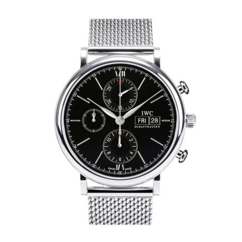 IWC Portfonio Chronograph Automatic Black Dial Steel 42mm Men's Watch IW391010