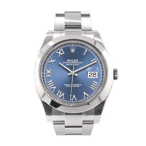 Rolex Datejust 41 Blue Roman Dial Automatic Men's Watch 126300