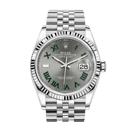 Rolex Datejust 36 Slate Dial Fluted Jubilee Watch 126234