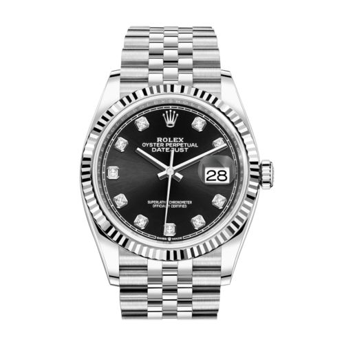 Rolex Datejust 36 Black Diamond Dial Automatic Jubilee Watch 126234