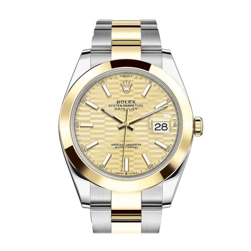 Rolex Datejust 41 Champagne Dial 18k Yellow Gold Oyster Men's Watch 126303