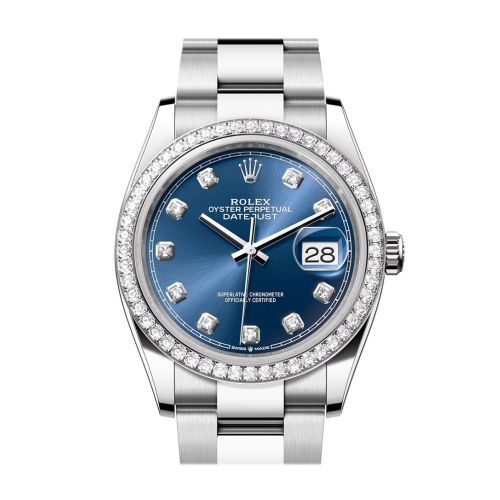 Rolex Datejust 36 Blue Diamond Dial Diamond Bezel Watch 126284RBR 126284RBR-0030