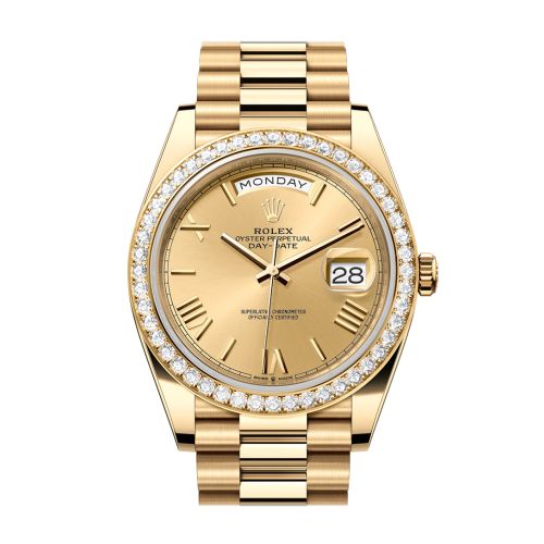 Rolex Day-Date 40 Champagne Roman Dial Yellow Gold President Men's Watch 228348RBR 228348