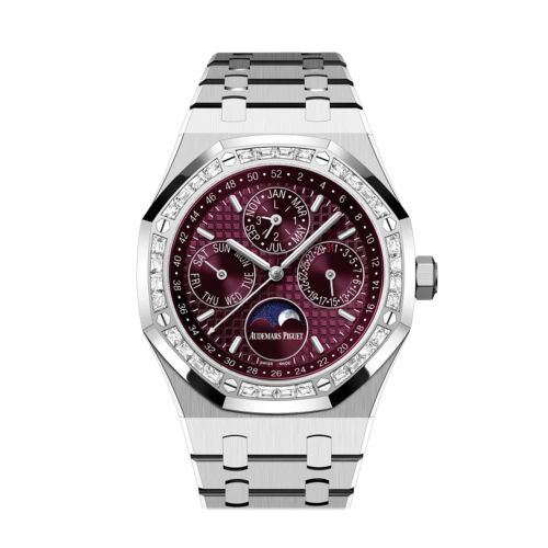 Audemars Piguet Royal Oak Purple Dial White Gold Diamond Bezel Watch 26598BC.ZZ.1220BC.01