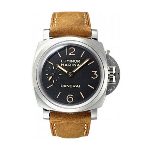 Panerai Luminor Marina 1950 3 days Black Dial Brown Leather Men's Watch PAM00422