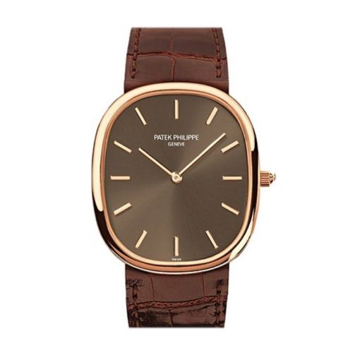 Patek Philippe Golden Ellipse Automatic Brown Dial 18 kt Rose Gold Men's Watch 3738/100R-001