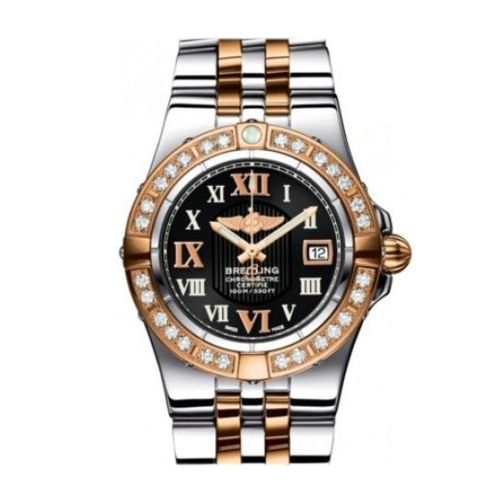 Breitling Steel Rose Gold Galactic with diamond bezel C71340LA B952