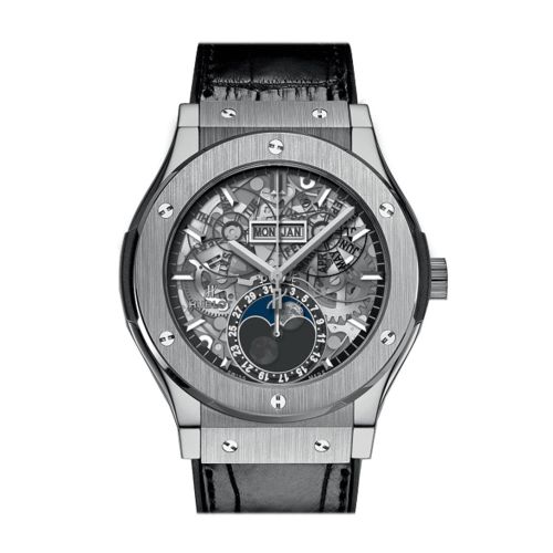 Hublot Classic Fusion Aerofusion Moonphase Sapphire Dial Titanium 45mm Men's Watch 517.NX.0170.LR